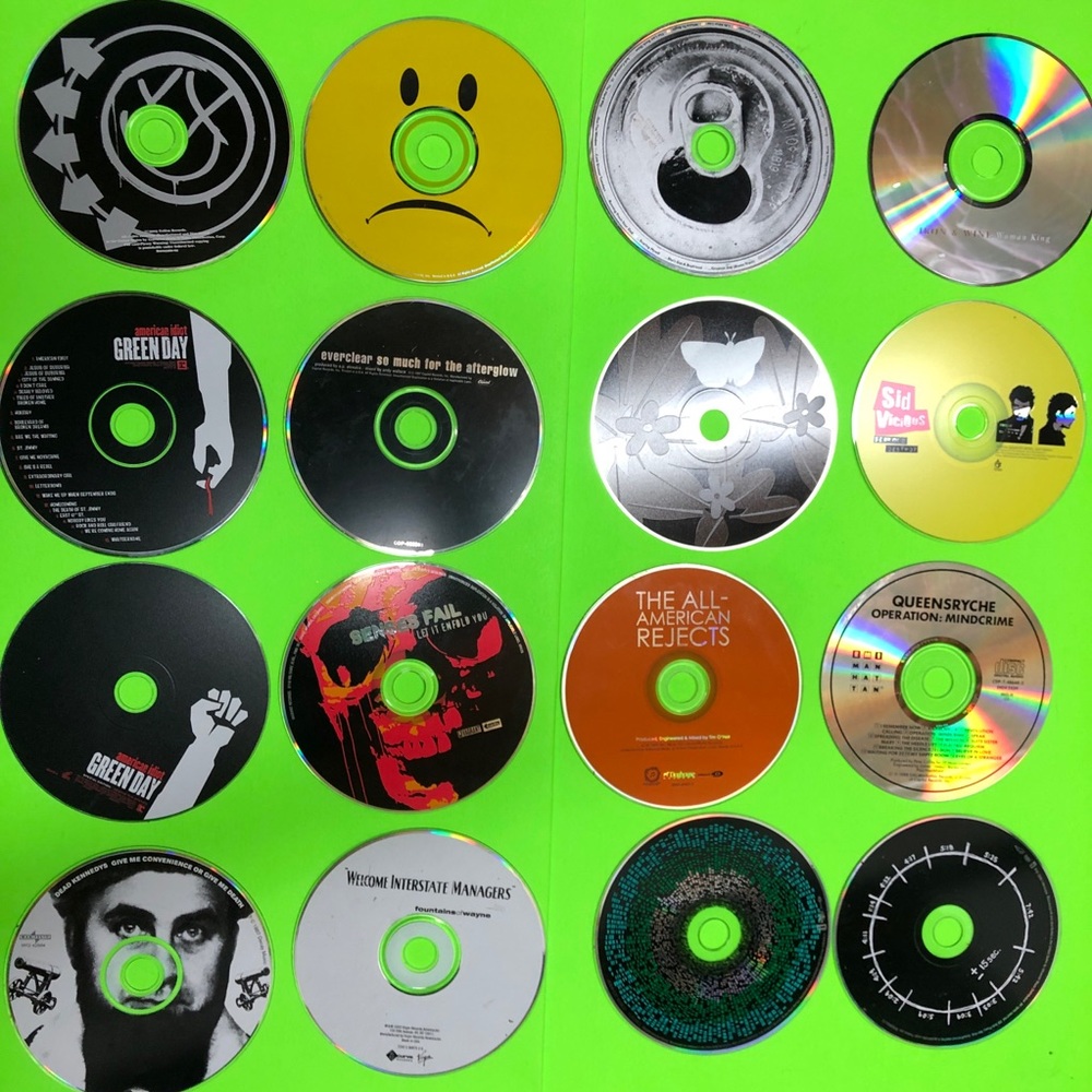 2000s CDs 4 for $10. No cases or anything.